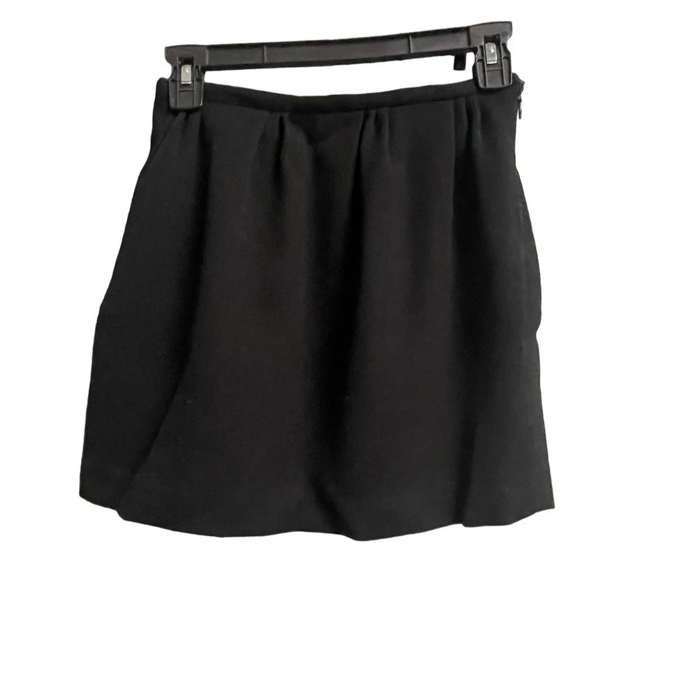 Theory Sz 2 Black Stretch Wool Skirt Career Office Holiday